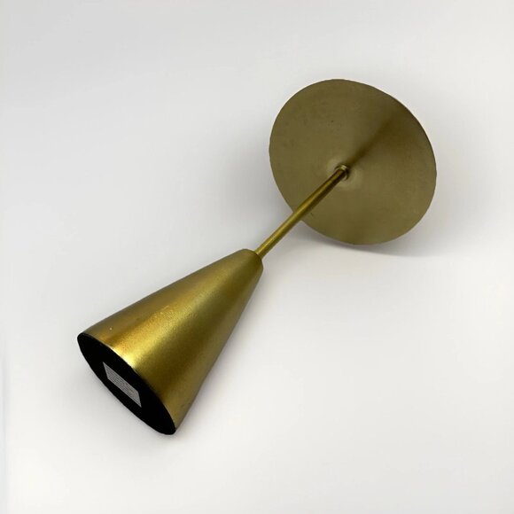 Noir Hiro Metal Side Table Brass Finish Pedestal Round Modern Unique Accent - Picture 13 of 15